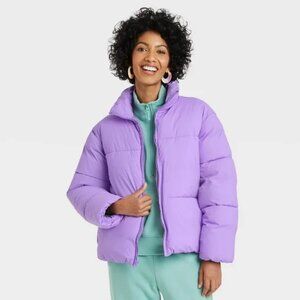 A New Day: Purple Puffer Coat NWOT